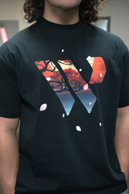 012) Sunset Serenity Oversized Graphic Tee