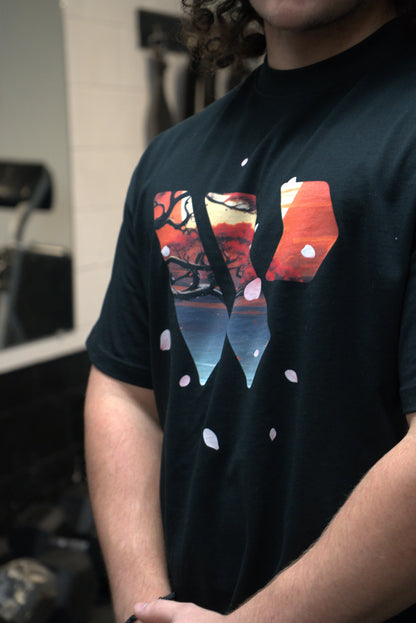 012) Sunset Serenity Oversized Graphic Tee